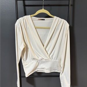 Abercrombie & Fitch Cream Draped Blouse